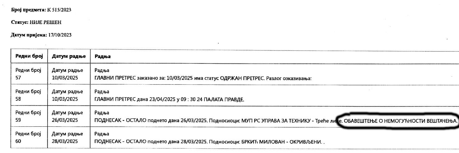 10 Nema vestacenja, ali ni presude